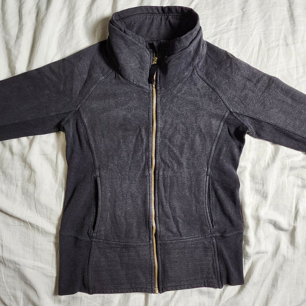 Lululemon Athletica Dark Gray Full Zip Thick Activewear Jacket Size 8